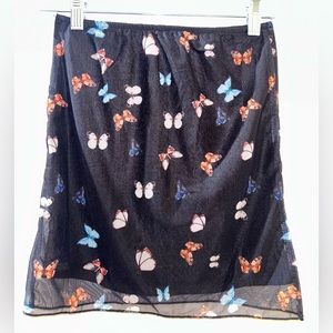 Princess Polly butterfly black mini skirt
